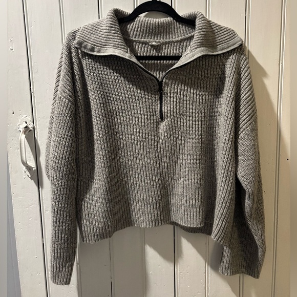 Garage Boyfriend Half Zip Mock Neck Sweater - Picture 3 of 6